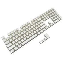 PBT белый пудинг колпачки с подсветкой Doubleshot ANSI ISO с круглым клавиши держатель для 60%/87 TKL/104/108 MX Настенные переключатели механическая клавиатура
