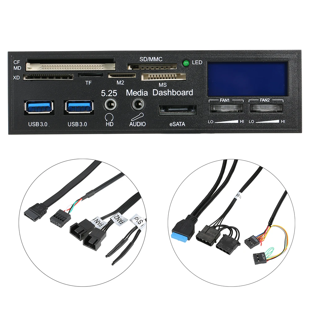 STW-Multi-Function-USB-3-0-Hub-eSATA-Port-Internal-Card-Reader-Fan-Speed-Controller-with (5)