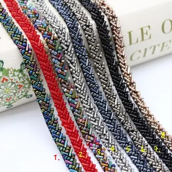 

9.5 yard Gold Pearl Beads Embroidered Lace Trim Ribbon DIY material Costume Dress Sewing Supplies Craft