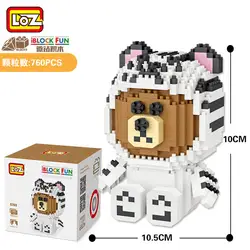 LOZ Diamant Blocs de Bande Dessinee Ours Blanc Tigre аниме Анимо строительные блоки фигурки сборщик Jouets pour Enfants Pour