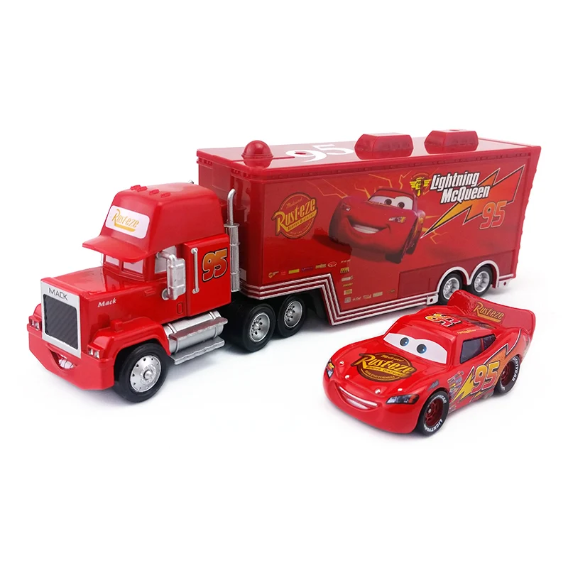 Disney Pixar Cars Mack Lightning McQueen& Чико Хикс& Король& Сказочный Хадсон грузовик игрушечный автомобиль 1:55 подарок для детей