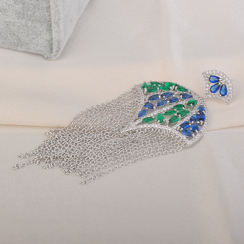 Серьги кисточки GLE6088 женские с цирконом в европейском стиле|earrings women|retro earringsearrings