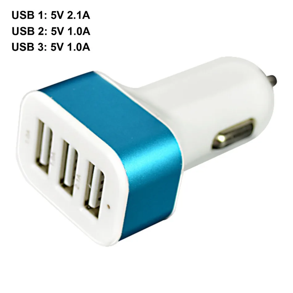 Triple Universal USB Car Charger 3 Port Car charger Adapter Socket 5V 2