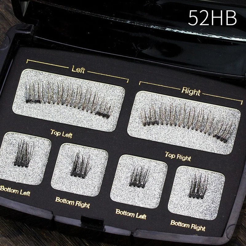 Handmade sem Cola com Cílios Natural Magnético Falso Cílios Extensão Reutilizável Aplicador 6 Pçs - Set 5 Natural 6 pçs set Magnético Magnético Falso