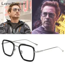 Longkeader, Тони Старк, Железный человек, очки, оправа для мужчин и женщин, винтажные очки в стиле стимпанк, фирменный дизайн, металлические прозрачные линзы, очки, UV400
