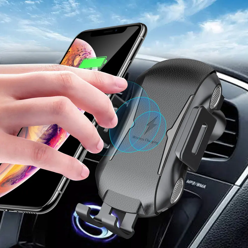 Ascromy быстрое автомобильное Qi Беспроводное зарядное устройство Подставка для samsung S10 S9 автомобильный держатель мобильного телефона 10 Вт инфракрасная Индукционная зарядка смартфона