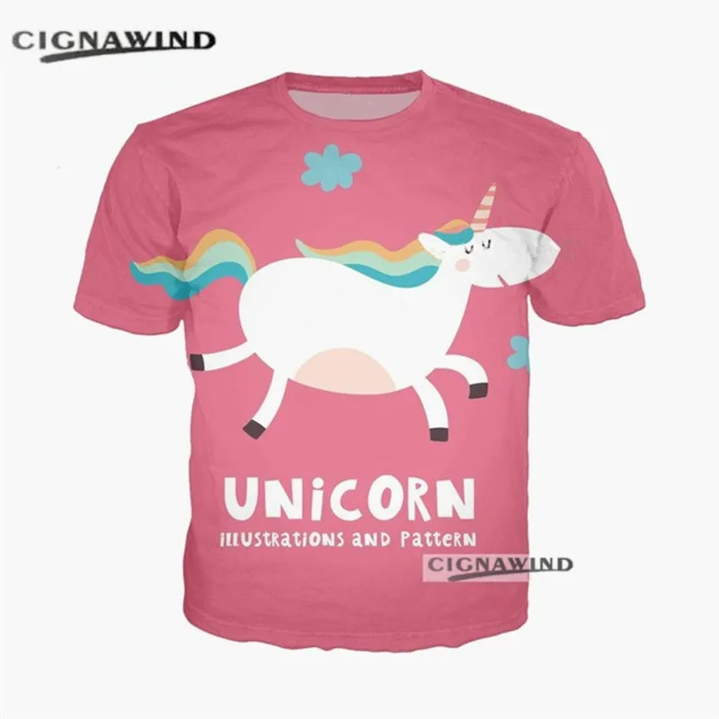 

New summer top funny Cartoon animal unicorn t shirt men/women 3D printing t-shirts casual Harajuku style tshirt streetwear