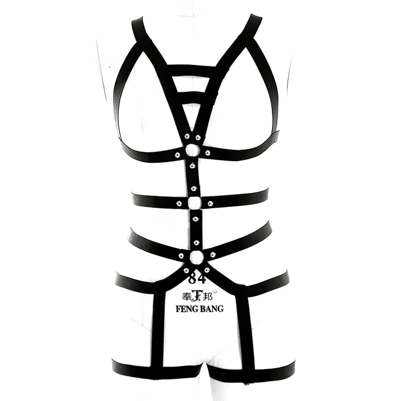 Полный набор ремней для тела пояс подвязка черный сексуальный жгут женские топы клетка бондаж бюстгальтер для женщин эластичный Готический фестивальный рейв Одежда для танцев