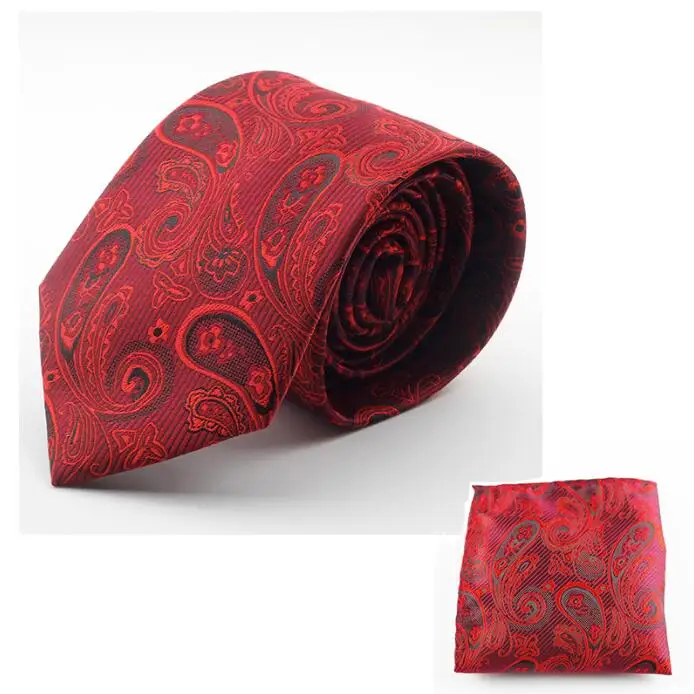GUSLESON шелковый галстук набор 7 см галстук мужской носовой платок и галстук мужской корбаты Hombre Цветочный Тонкий Свадебный галстук - Цвет: 24