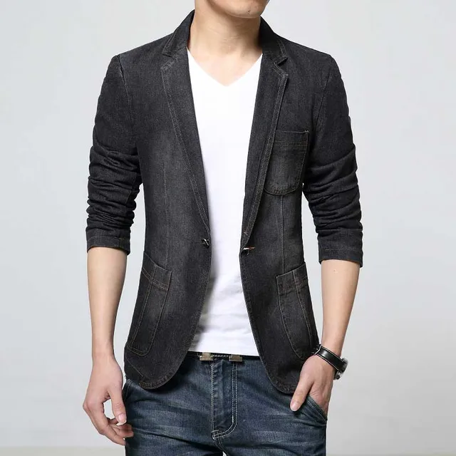 denim and blazer outfit