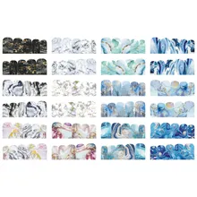 12 узоров/лист мраморный дизайн ногтей Водные Наклейки Красочные Каменные узоры Переводные Слайдеры для дизайна ногтей наклейки для маникюра обертывания ногтей