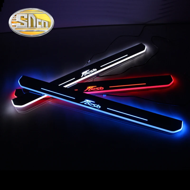  SNCN 4PCS Car LED Door Sill For Ford Fiesta 2013 2014 2015 Ultra-thin Acrylic Dynamic LED Welcome L - 32898632079