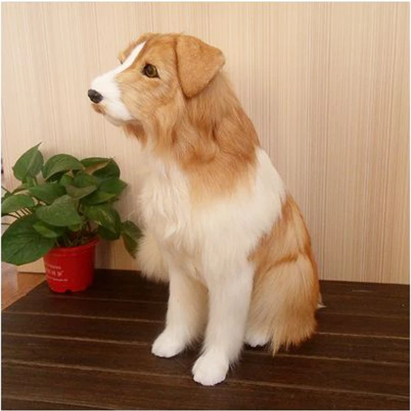 Dorimytrader lifelike animal wolf dog plush toy simulation animals Sheepdog Golden retriever dog Home Decoration Photography props DY80008 (6)