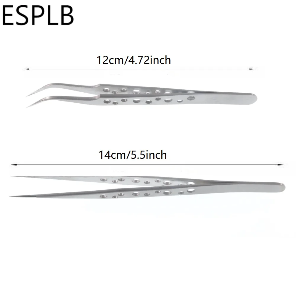 ESPLB антистатические изогнутые прямые кончики прецизионные пинцеты из нержавеющей электроники промышленные пинцеты для ремонта телефонов ручные инструменты