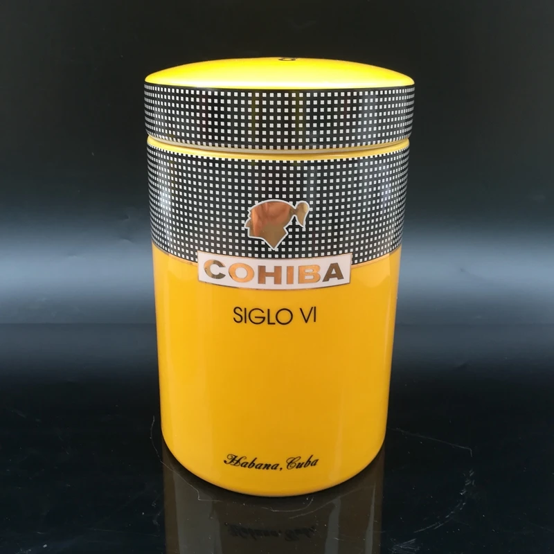 COHIBA Classic Cylindrical Ceramic Cigar Tube Hermetic Jar SIGLO VI