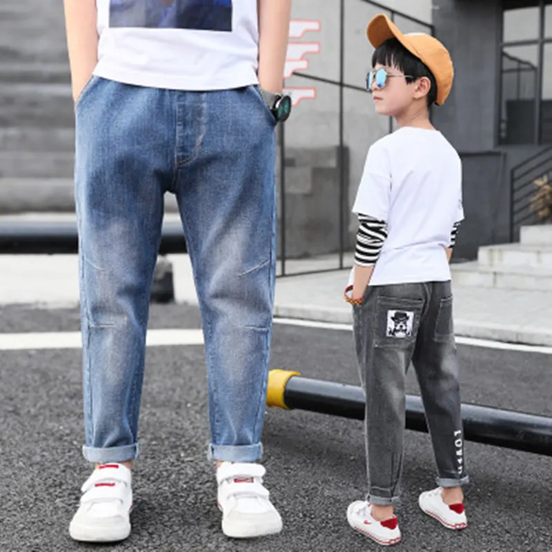 

2018 Hot Sale Boys Spring And Autumn Jeans New Korean Version Of The Big Boy Cartoon Tide Trousers Autumn Children's Pants 4-9T