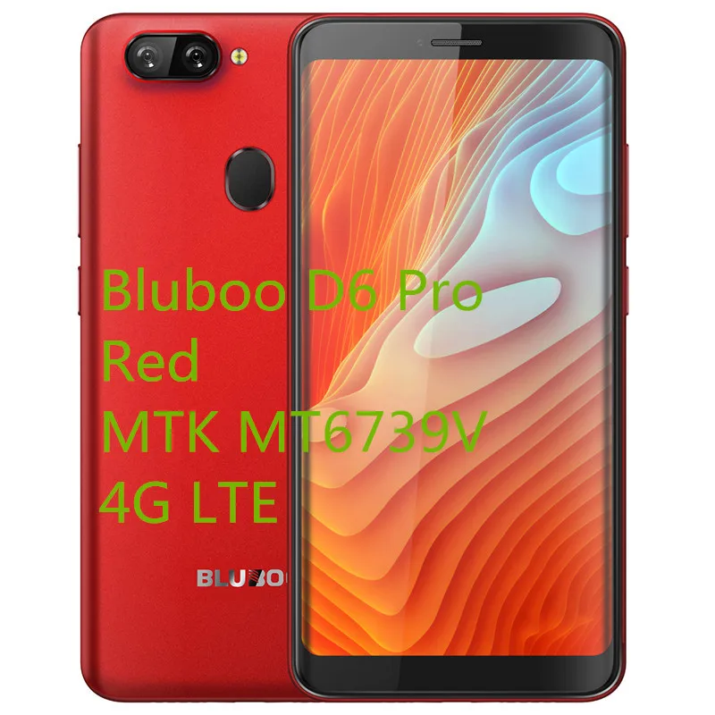 Смартфон Bluboo D6 Pro D6, Android 8,1, четырехъядерный, 5,5 дюймов, сканер отпечатков пальцев, 2 Гб ОЗУ, 16 Гб ПЗУ, две sim-карты, аккумулятор 2700 мАч, 720 P, мобильные телефоны - Цвет: D6  Pro RED