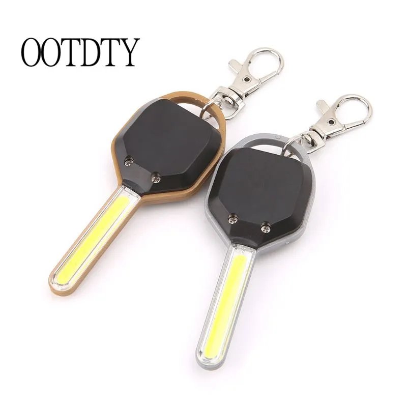 O Free Ship Mini Led Flashlight Light Mini Key Shape Keychain Lamp Torch Emergency Camping Light