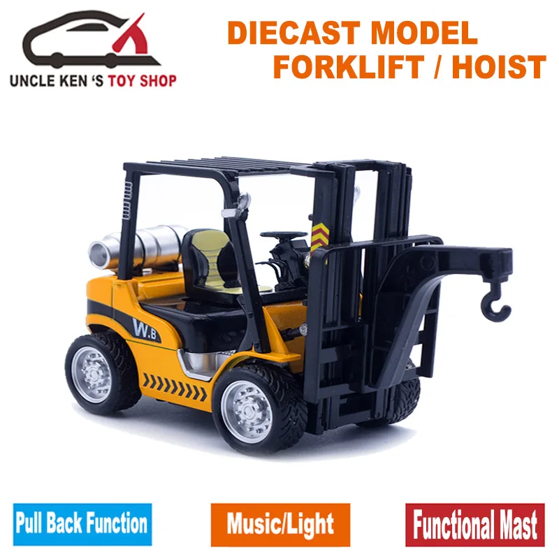 15Cm Diecast Construction Forklift Hoist Scale Model, Metal Cars, Kids