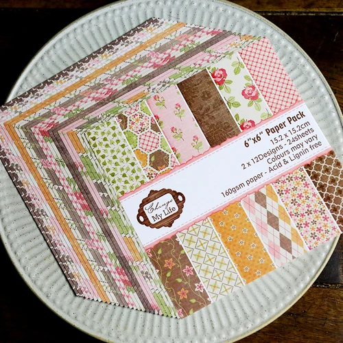 

12pcs/Pack 6*6inch My Life Patterned Paper Pack for Scrapbooking DIY Happy Planner Card Making Journal Project