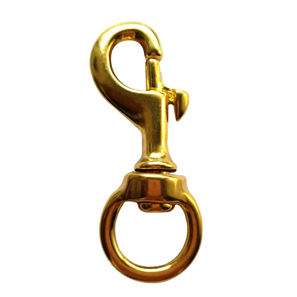 1 Pcs Heavy Duty Brass Single Ended Swivel Eye Snap Hook for Scuba Diving Clips Straps Bags Belting Key Chain Tents Pet Collar 