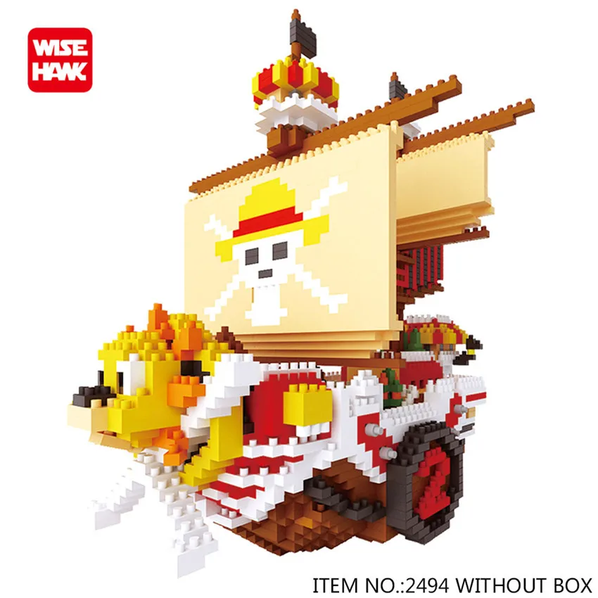 

WiseHawk Toys Hobbies Thousand Sunny Ship Interlocking Building Blocks One Piece DIY Plastic Assembly Model Nano Blocks Kid Game