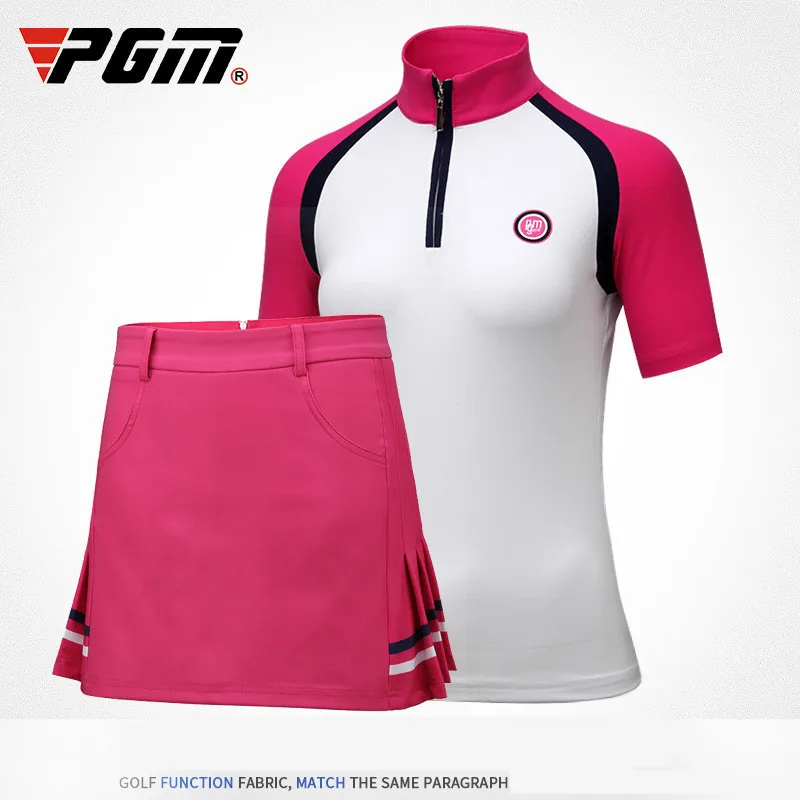 

2018 PGM Women's T-shirt Golf Apparel Ladies Short Sleeve Tops Summer T Shirt Breathable Slim lady Sportswear size S-XL