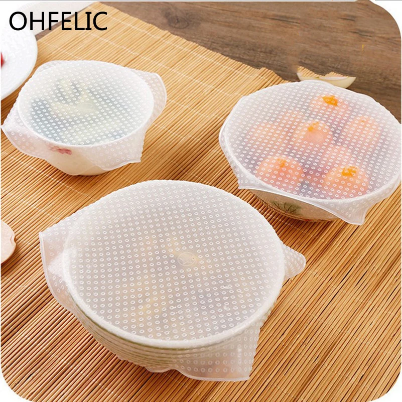 Hot Sale Food Grade Keeping Food Fresh Wrap Reusable High Stretch Silicone Food Wraps Seal Vacuum bowl Cover Stretch Lid