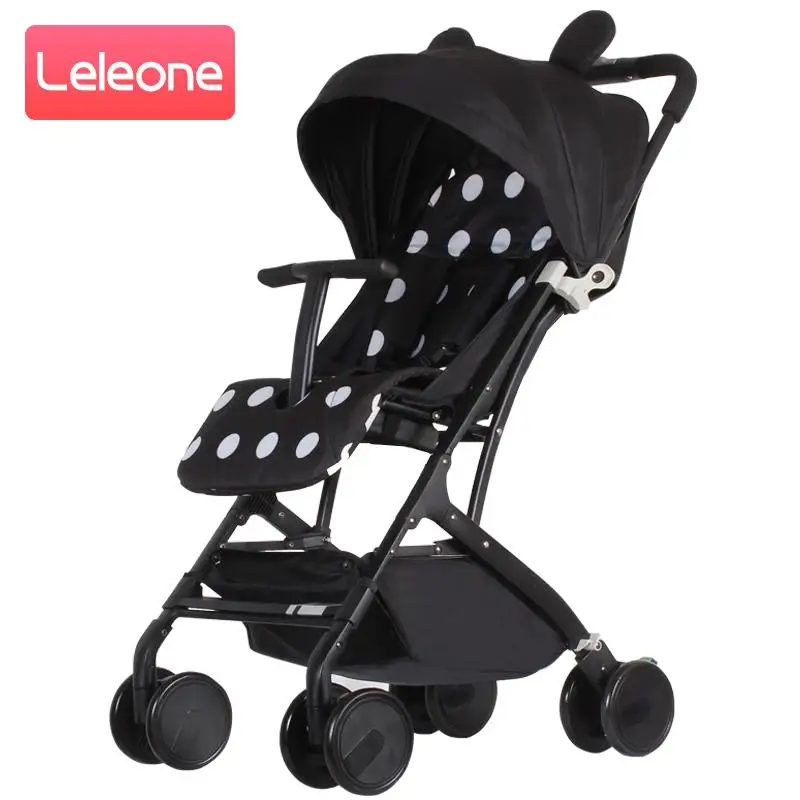 Новое поступление, портативная детская коляска, 6,5 кг, легкая, для новорожденных, складная, дорожная коляска для детей 0-4 лет, может сидеть и лежать - Цвет: black