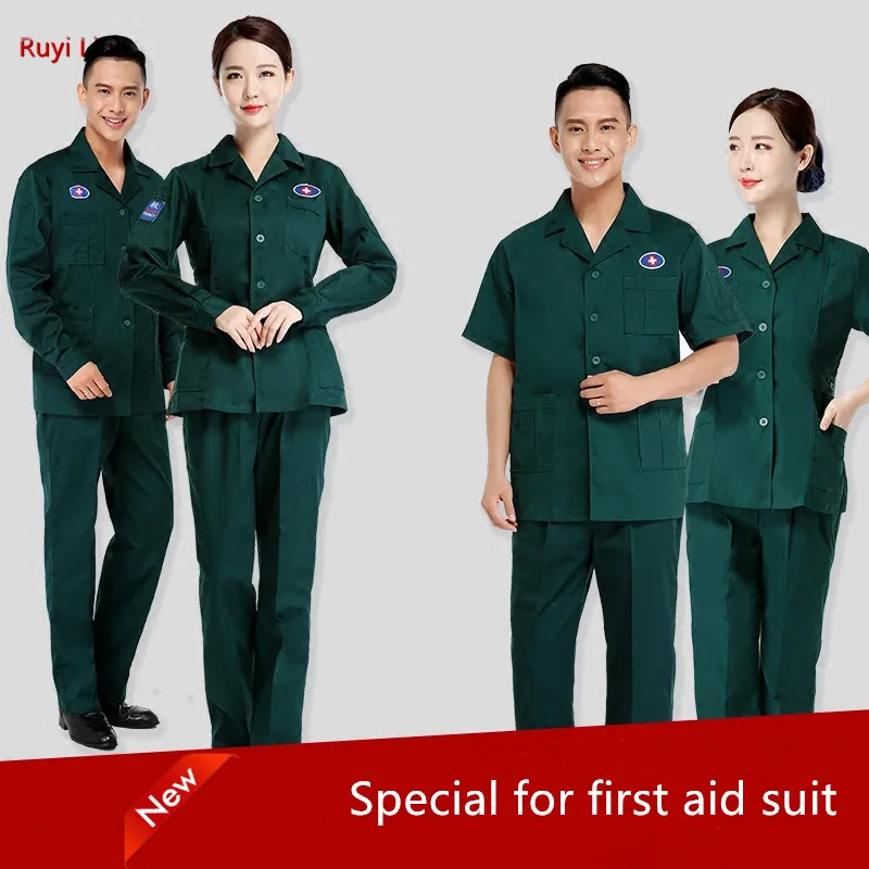 

120 emergency center work clothes summer long short sleeve split body suit doctors and nurses female emergency community health
