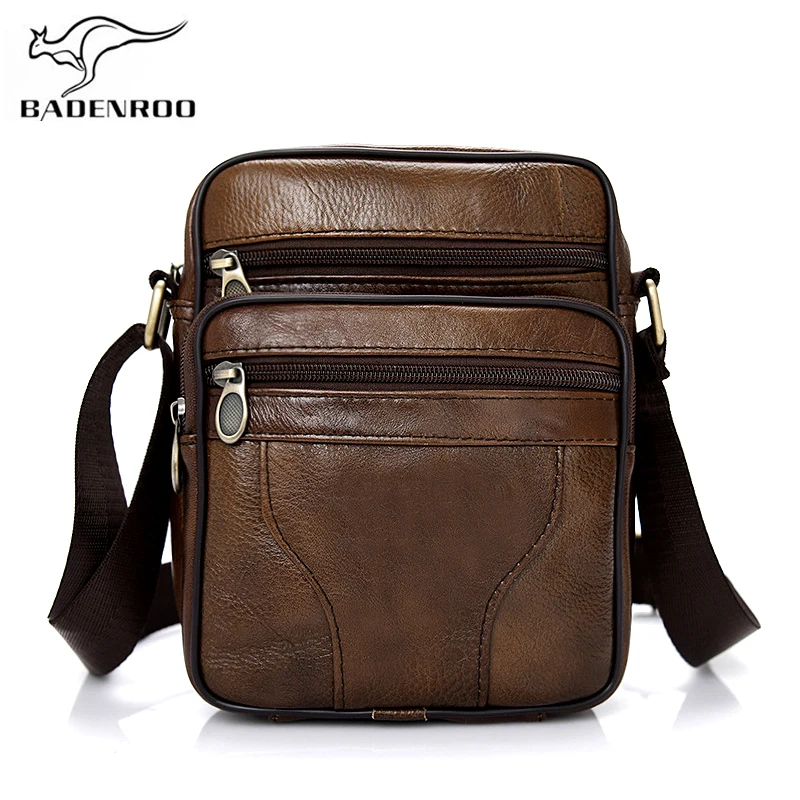 

Badenroo Genuine Leather Male bag Men Shoulder bags Vintage Messenger Bag Crossbody Bag Fashion Casual Business Handbags for Men