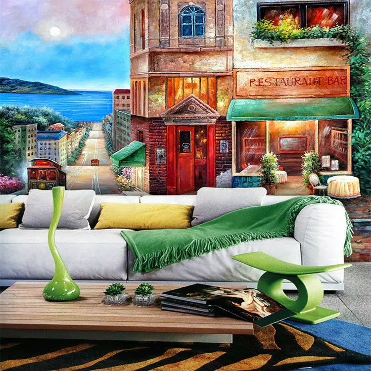 

European Wall Murals Street painting Photo Wallpaper Custom 3D Wallpaper Office Bedroom Room Decor Restaurant Home Decoration