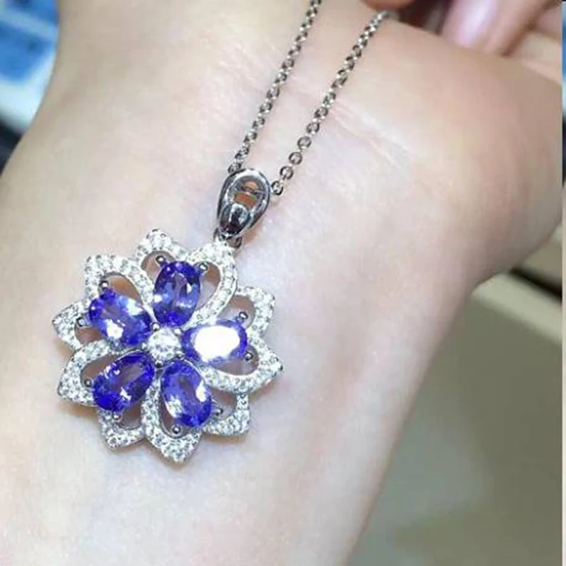 

Collier Collares Qi Xuan_Fashion Jewelry_Blue Stone Necklaces_S925 Solid Silver Fashion Blue Necklaces_Factory Directly Sales