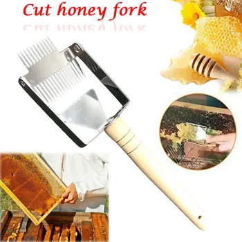 

Multifunctional Bee Scraper Hive Uncapping Honey Fork Stainless Steel Bee Honey Wooden Handle Honey Scraper Beekeeping Tool#YL5