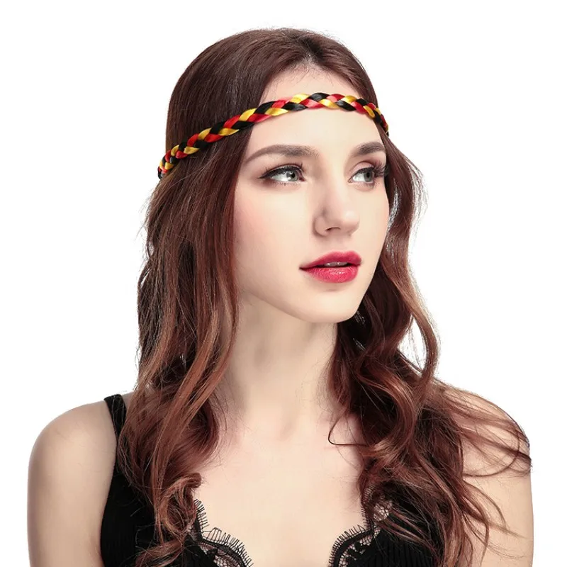 Braided Headbands Elastic Hair Bands Sports / Fashion Flag Head Band for International