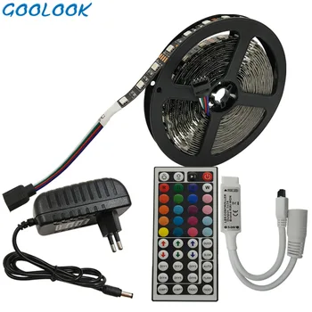 

LED Strip Light RGB 5050 SMD 5M 10M RGB Light Strip IP20 Led Flexible Tape+ IR Remote Controller+LED Ribbon 12v Power adapter
