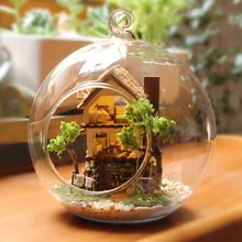 3 шт. лес мечта Кукольный дом Миниатюрный Кукольный домик стекло diy мини домашний стеклянный шар ручной корпус с светодиодный освещение
