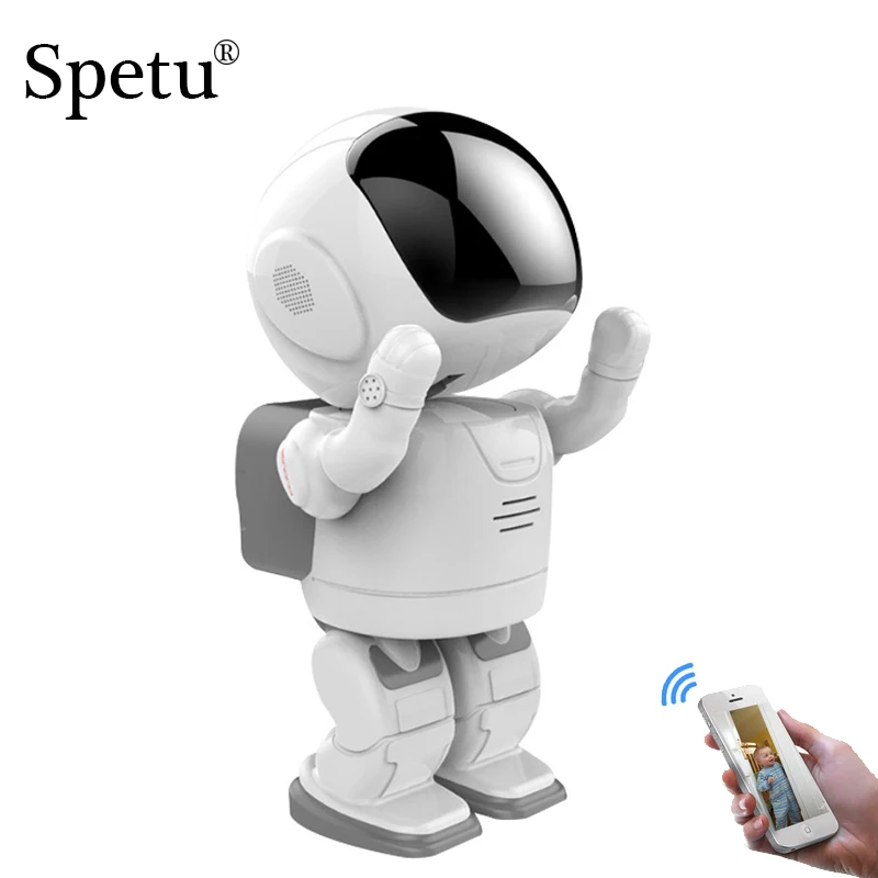 

Spetu Robot Camera 1080P HD WIFI IP Camera Wireless Network Baby Monitor Night Vision Onvif Two Way Audio IR Surveillance Camera
