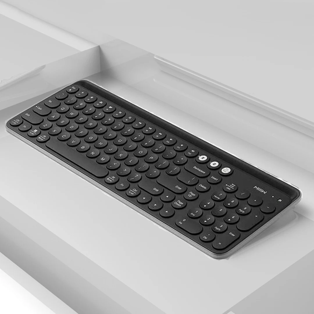 Xiaomi Miiiw 2,4G Беспроводная клавиатура 102 клавиш полноразмерная Bluetooth клавиатура для рабочего стола/ноутбука/компьютера/планшета/телефонов/iPad/iPhone - Цвет: Черный