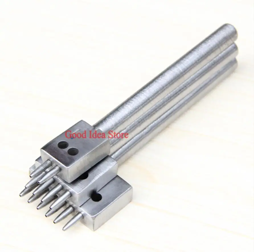 

High quality 5MM Leather Tool Punching Pitch Hole Tool Round Row Punch Leather 2 4 6 Prong Leather Hole Tool