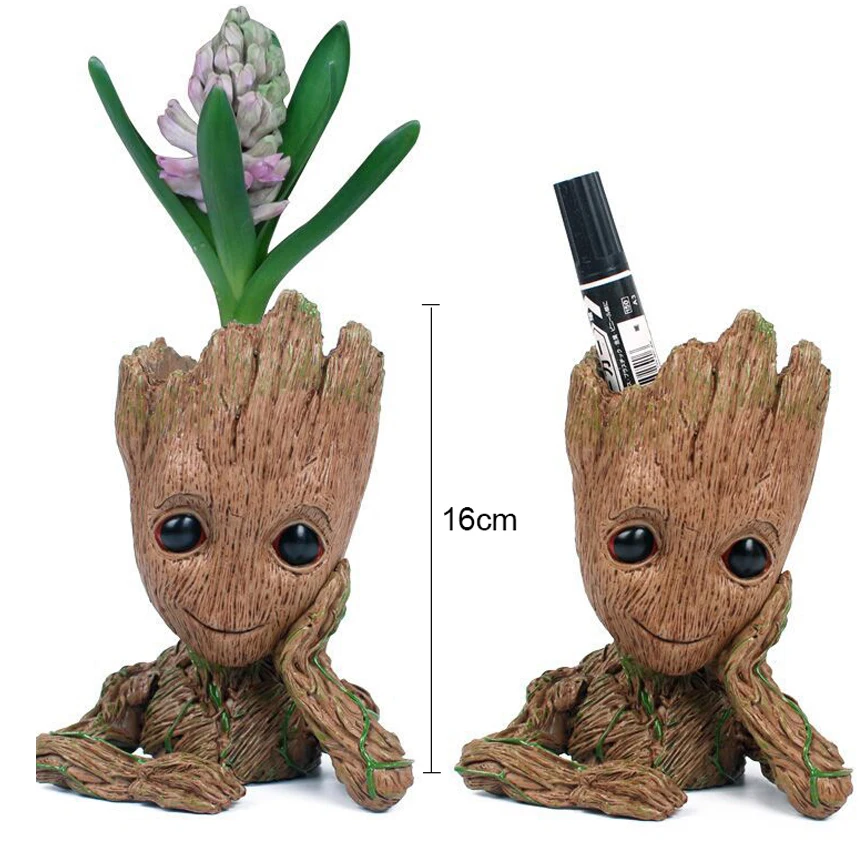 

Dropshipping 2019 Creative Flowerpot Gruet Boll Baby Action Fingures Cute Model Toy Pen Pot For Kids Gifts PVC Garden Pots
