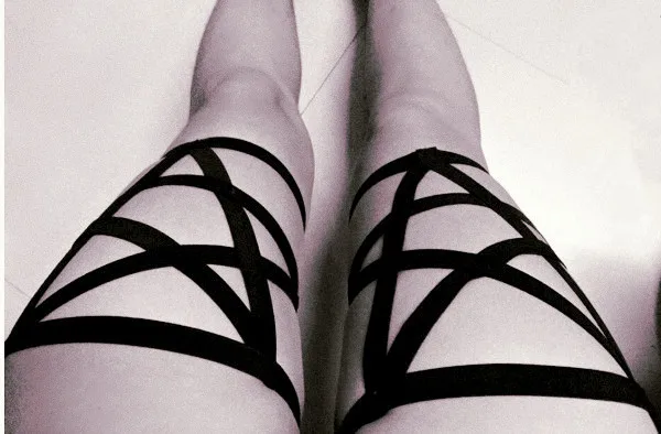 

Подвязки для ног Wonen Black Stars, портупея ручной работы эластичные подвязки для ног, готика, Харадзюку подвязки для чулок со звездами 02