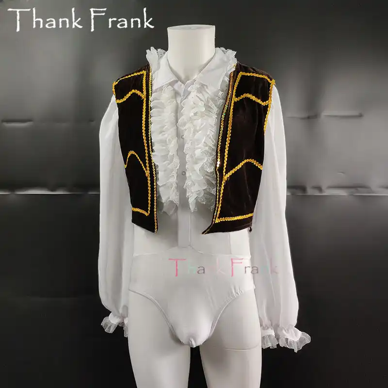 Male Prince Ballet Top Child Boys Professional Long Sleeve Dance