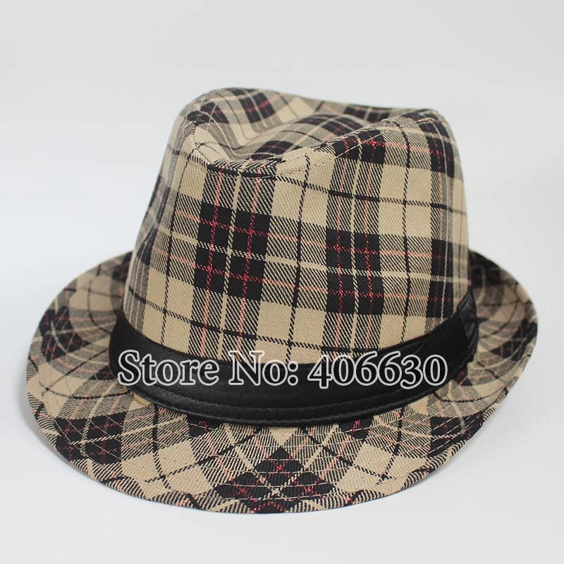 Mens plaid fedora hats Clearance