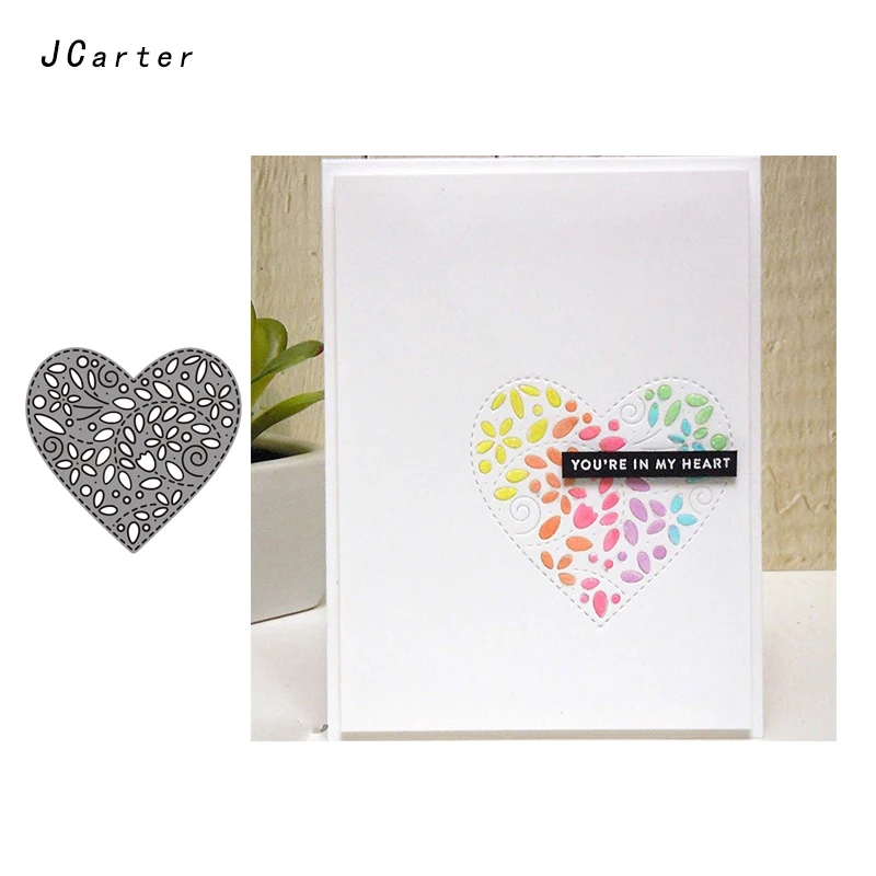 

JC Metal Cutting Dies Craft Cut Die Hollow Heart Shape Stencil for Scrapbooking DIY Handmade Album Paper Cards Make Decor Model