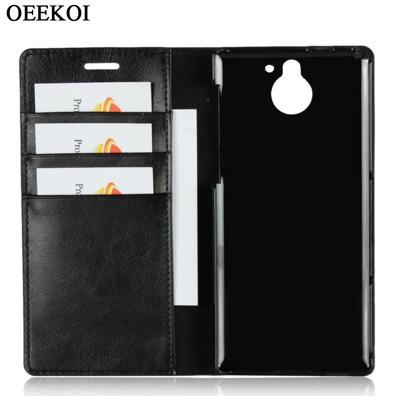 OEEKOI Crazy Horse кожаный чехол книжка с кошельком из натуральной кожи для стрелки Fujitsu NX