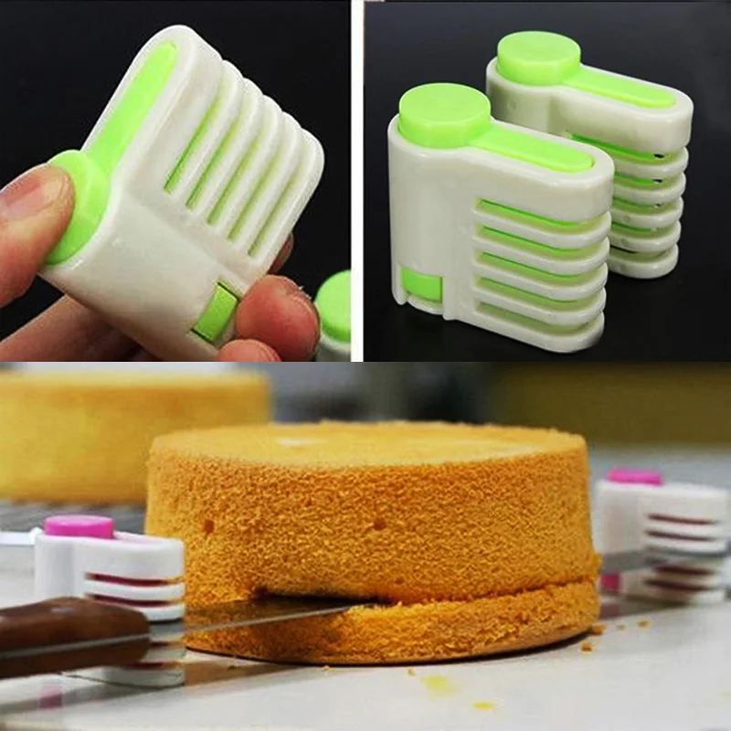 

2Pcs/Set 5 Layers Kitchen DIY Cake Bread Leveler Slicer Cutting Fixator Tools Fine