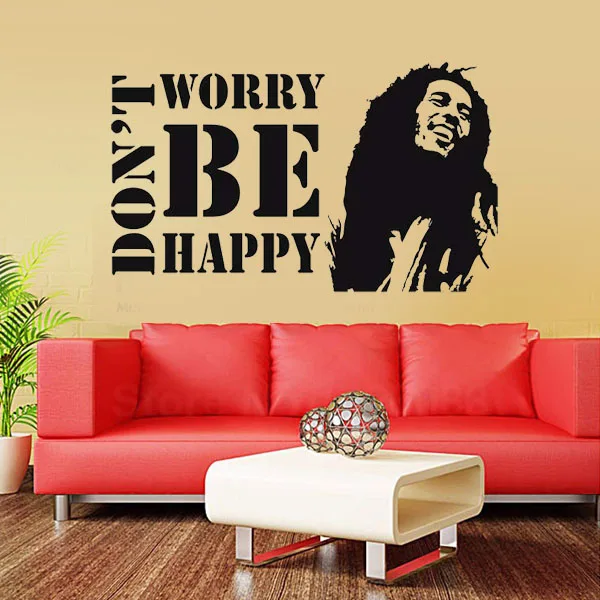 High Quality Don't Worry Be Happy Wall Stickers For Kids Rooms Quote