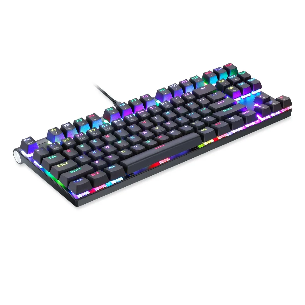 Проводная Механическая игровая клавиатура CK101 металл 87 клавиш RGB синий красный