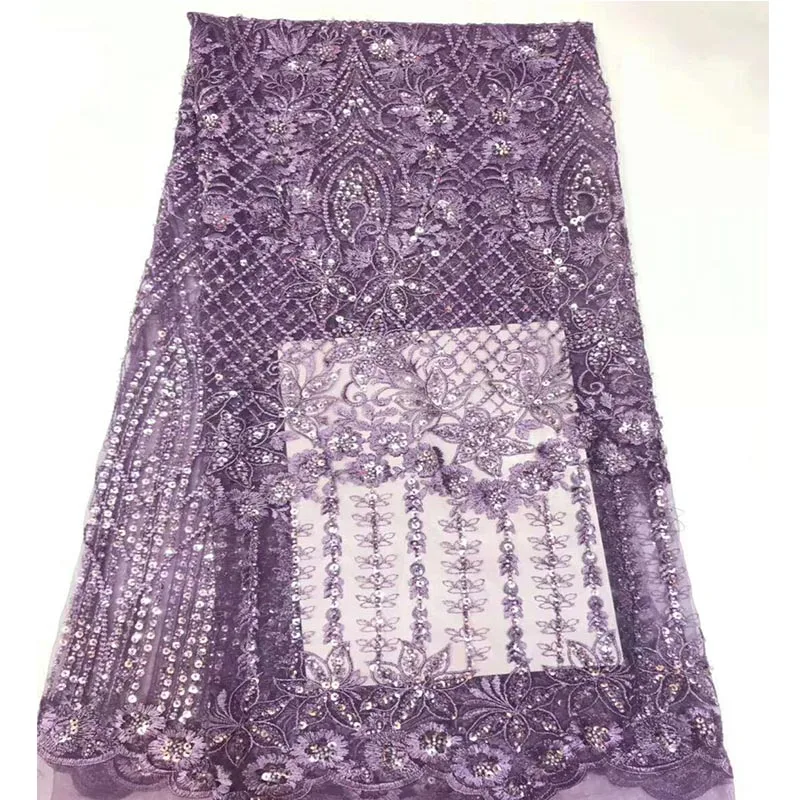 Sequins Nigerian Lace Fabric Dubai Embroidered French Tulle Lace Latest